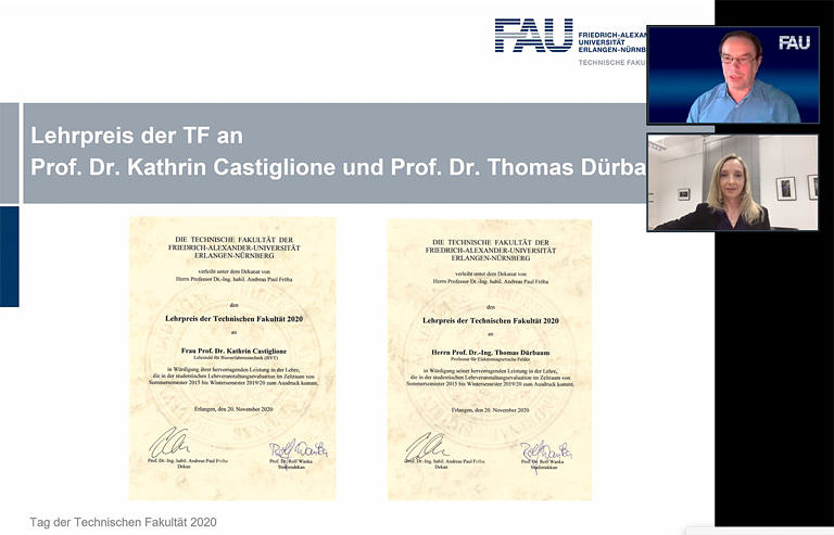 Prof. Castiglione receives the 2020 teaching award from the Faculty of Engineering