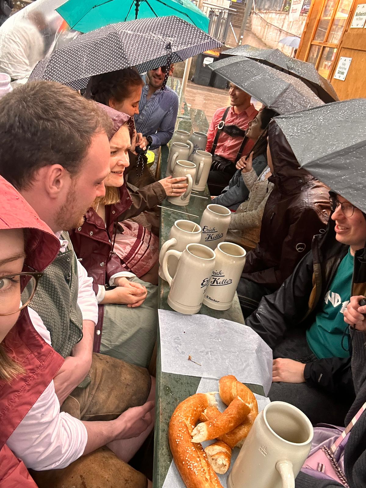 BVT memeber at the Bergkirchweih in the rain