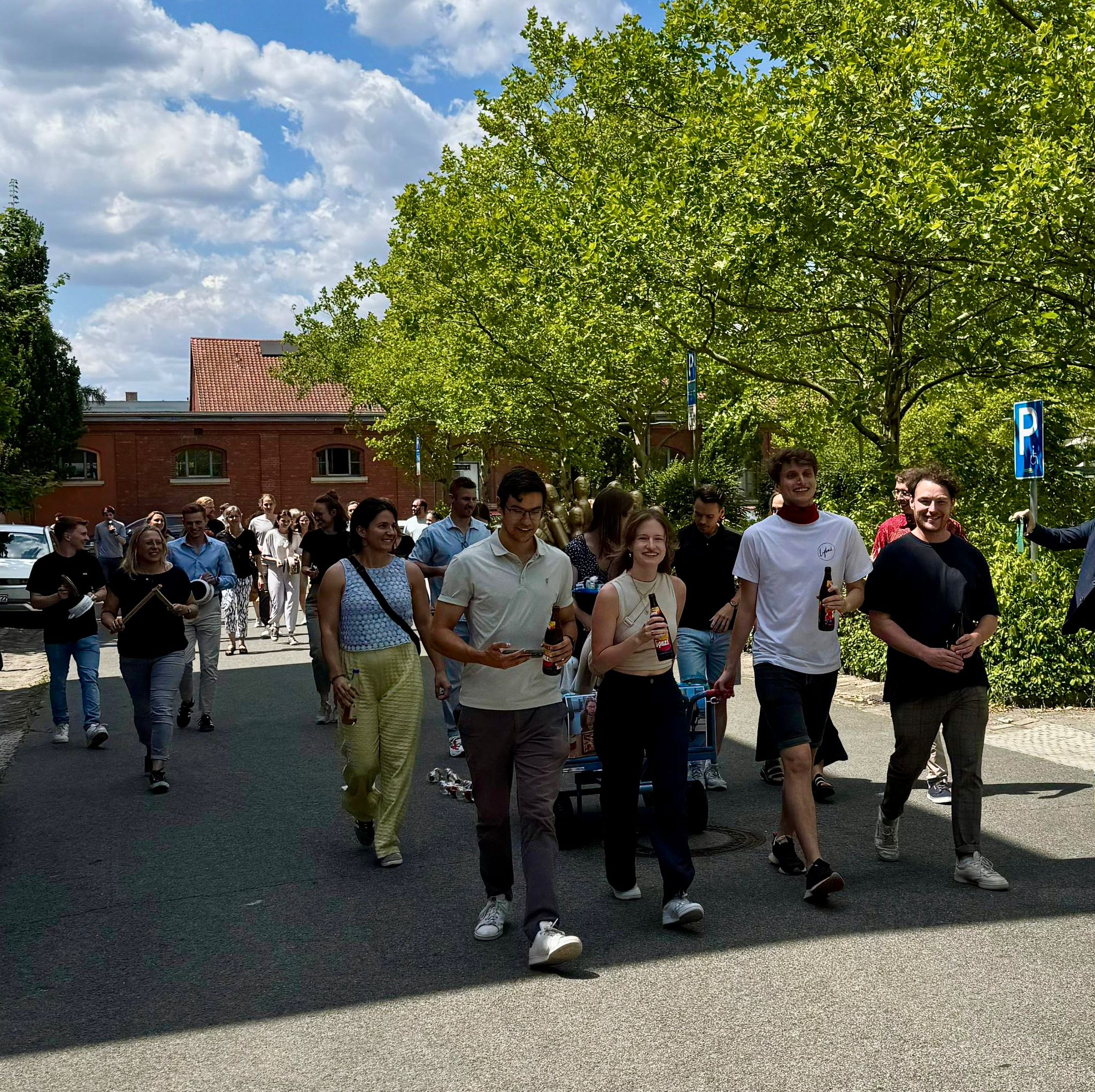 Traditional procession after successful doctoral exam