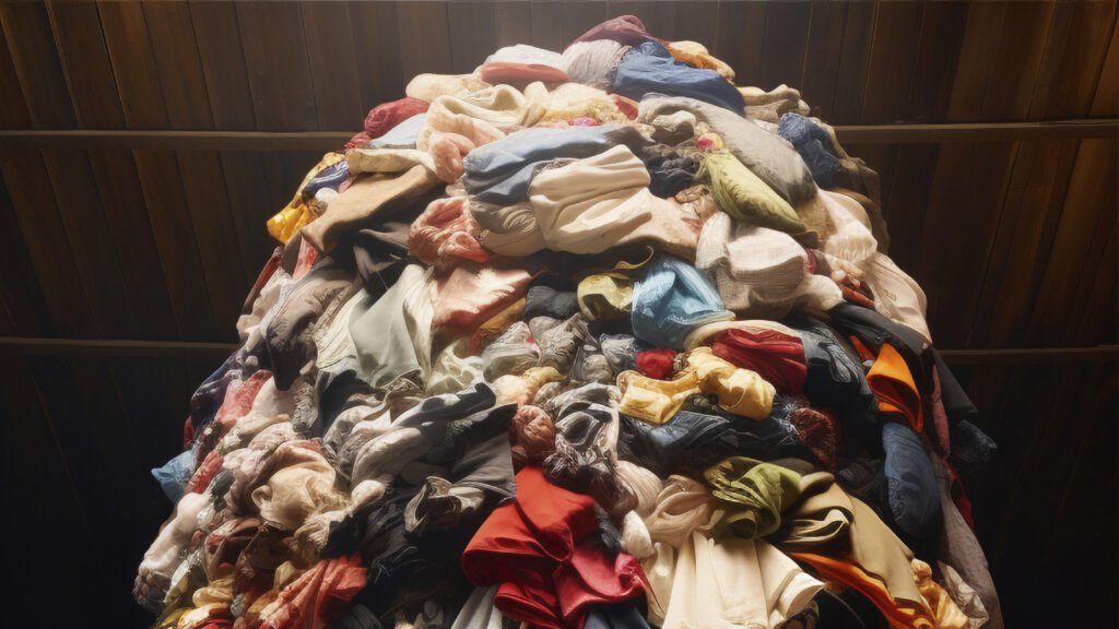 A pile of used clothes symbol picture for fast fasion 