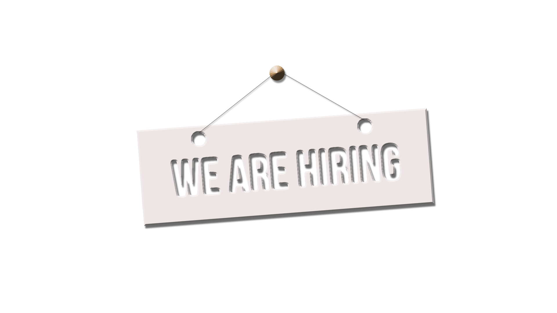 Sign with "We are hiring"